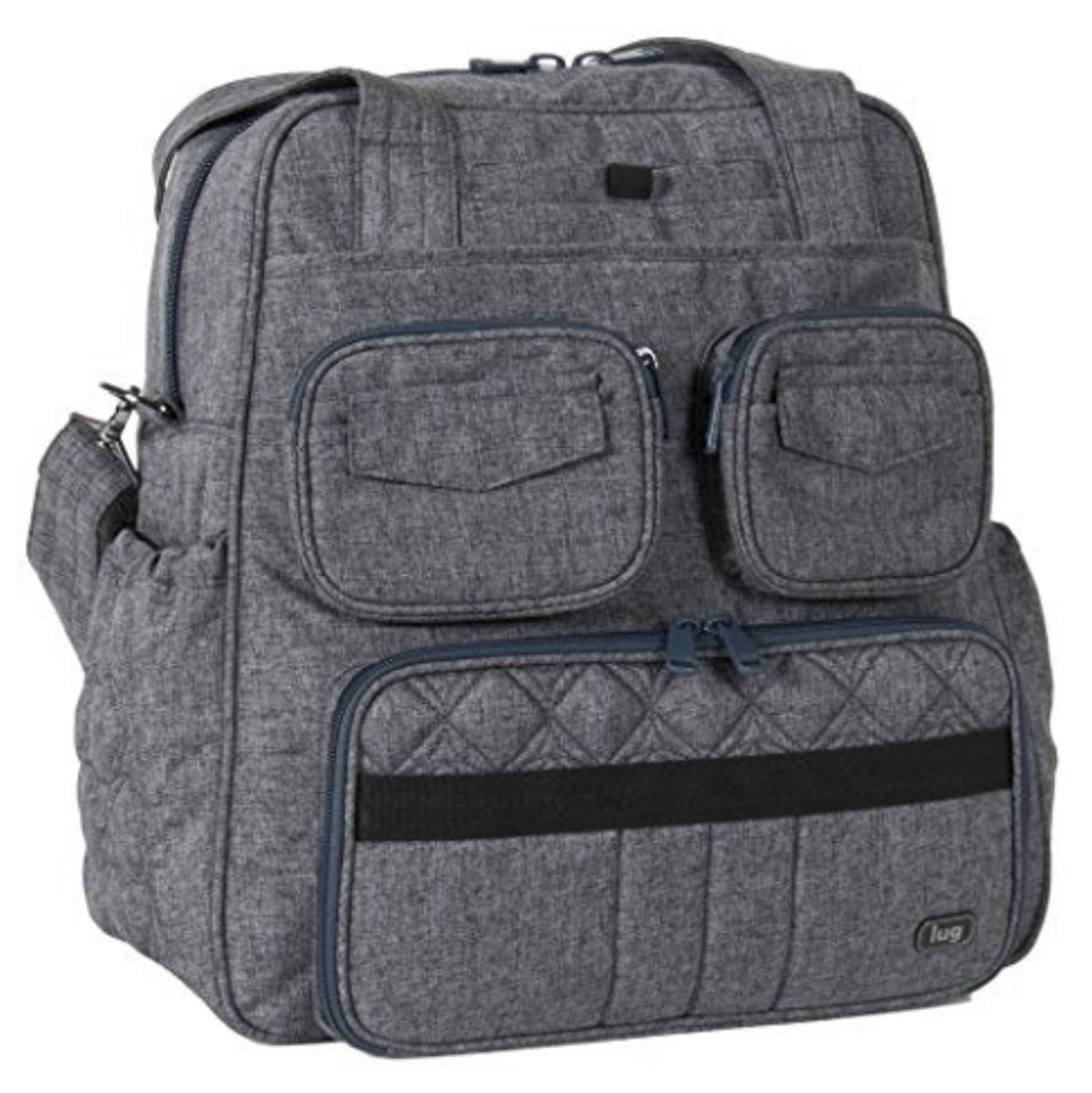 Lug Quilted Puddle Jumper 2.0 Overnight Travel Tote Shoulder Bag Heather Grey